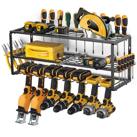 Buy Power Tool Organizer, Garage Organization with 7 Drill Holders ...