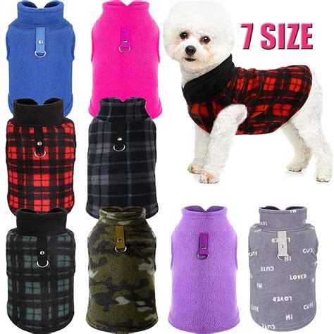 Vorkoi Dog Sweater, Soft Fleece Vest with Leash Ring, Plaid Winter ...