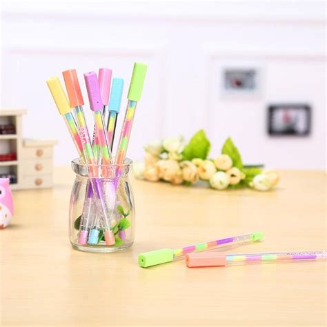 Buy 10pcs Rainbow Colorful Korean Watercolor Gel Pen Set Kandelia ...