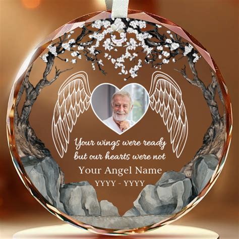 Unique Sympathy Gift For Loved One Custom Memorial Glass Ornament ...
