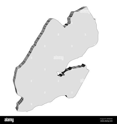 Outline map of the African country of Djibouti isolated over a white ...
