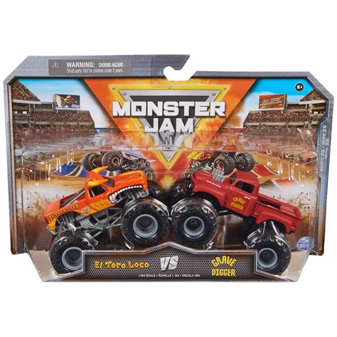 Buy Monster JamOfficial El Toro Loco Vs. Grave Digger Die-Cast Monster ...