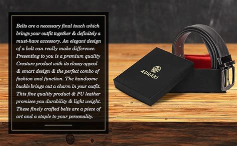 Buy AURAKI Vegan Leather Reversible Formal Belt For Men/Boys(Color ...