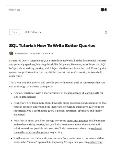 Image result for SQL Query Writing Style