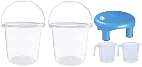Kuber Industries 2 Pieces Virgin Plastic Strong Transparent Bathroom ...