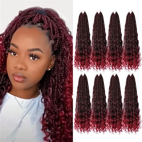 Buy Ceajae Goddess Box Braids Crochet Hair with Curly Ends Crochet Box ...