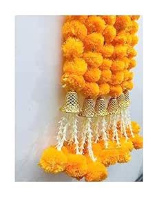 Buy SPHINX Artificial Marigold Fluffy Flowers with Bell and Tuberoses ...
