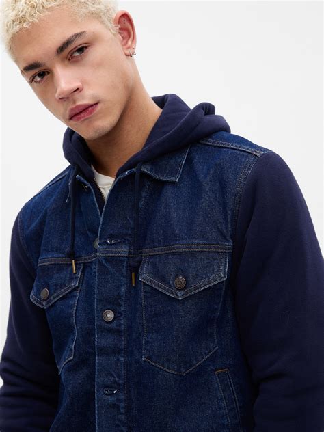 Denim jacket with hoodie attached online
