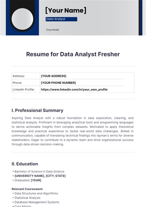Free Data Analyst Resume Templates to Edit Online and Download