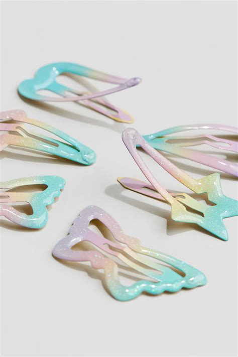 6-pack hair clips - Light purple/Butterflies - Kids | H&M GB