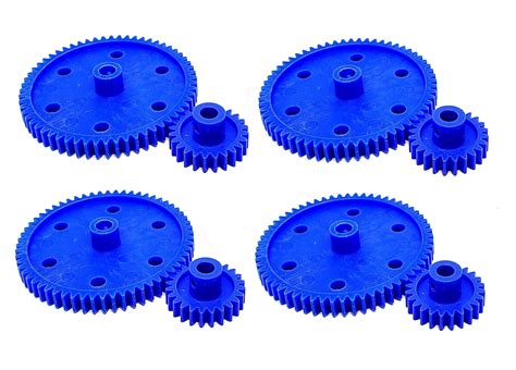 INVENTO 4pcs each Plastic Spur gear 24 Teeth + 60 Teeth 6.5mm Width ...