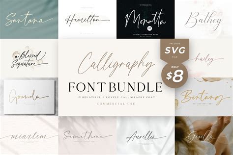 Calligraphy Font Bundle Wedding Font Bundle Handwritten - Etsy
