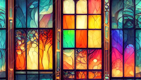Premium Photo | Beautiful stained glass windows