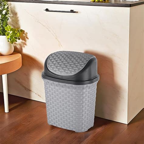 Kuber Industries Durable 7 Liters Plastic Swing Lid Dustbin for Home ...