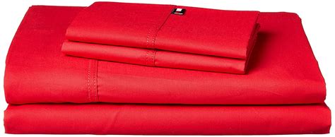 Tommy Hilfiger Signature Sheet, Queen, Red : Amazon.in: Home & Kitchen