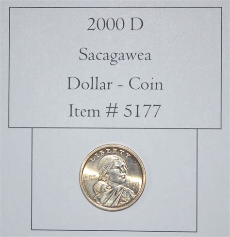 2000 D Sacagawea Dollar Coin, # 5177, Dollar Coins, Vintage Money, Old ...