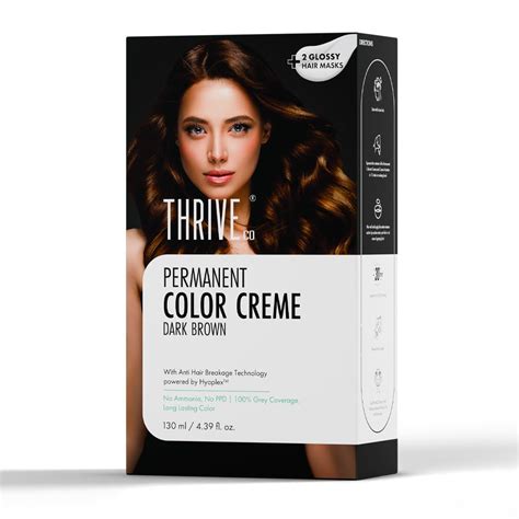 Thriveco Permanent Color Cream Dark Brown 130ml – Skinluv.in
