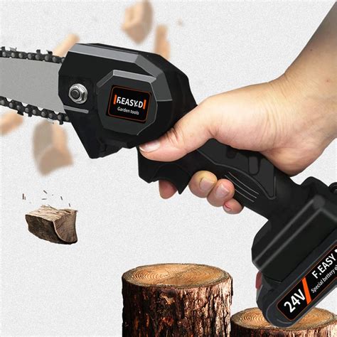 Electric Chain Saw,Tidrop 24V Lithium Battery(Two) Portable Electric ...