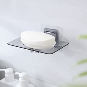 OCHRON Plastic Transparent Self Adhesive Soap Stand/Soap Dish. Wall ...