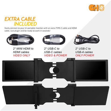 Buy CHO Portable Extended Monitor Laptop Screen Extender Triple Screen ...