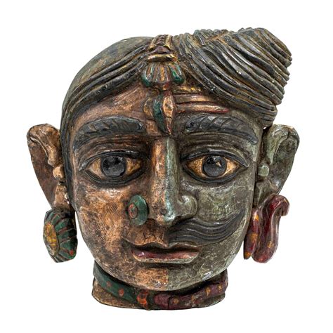 Buy Antique Decors| Ardhanareshwara Wooden Mask | Shop at The Purple ...