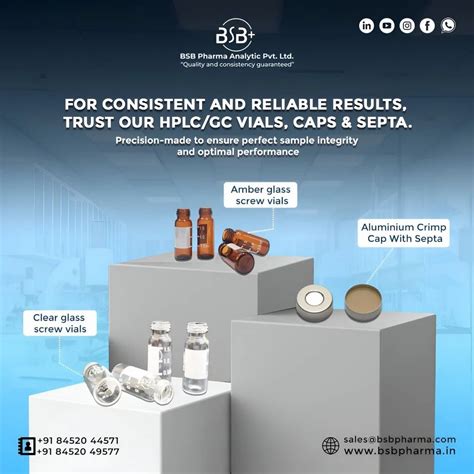 Hplc Consumables - 1.5/ 2 ML HPLC Clear Glass Screw Type Vials With ...