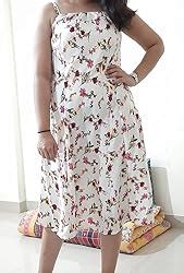 Buy Aahwan Peach Crepe Floral Printed Midi Dress for Women (KV-113 ...