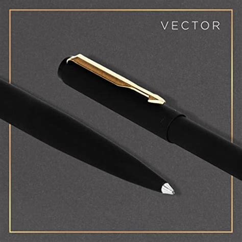 Parker Vector Matte Black Ball Pen With Card Holder - Blue Ink, Pack O ...