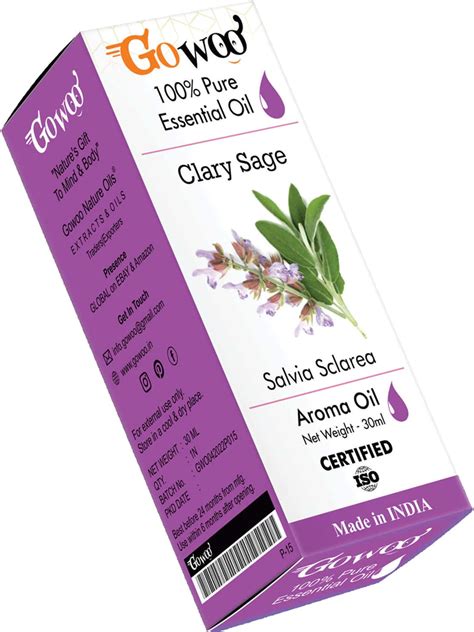 Buy GO WOO 100% PURE CLARY SAGE OIL - VIRGIN & UNDILUTED FOR SKIN CARE ...