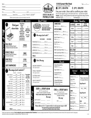 Potbelly Menu Pdf - Fill Online, Printable, Fillable, Blank | pdfFiller