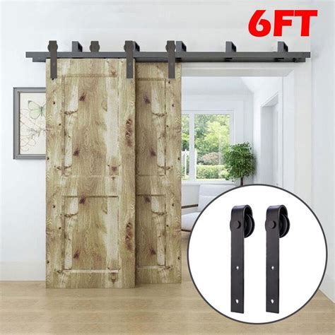 Buy Artist Hand 6ft Bypass Sliding Barn Door Hardware Kit for Double ...