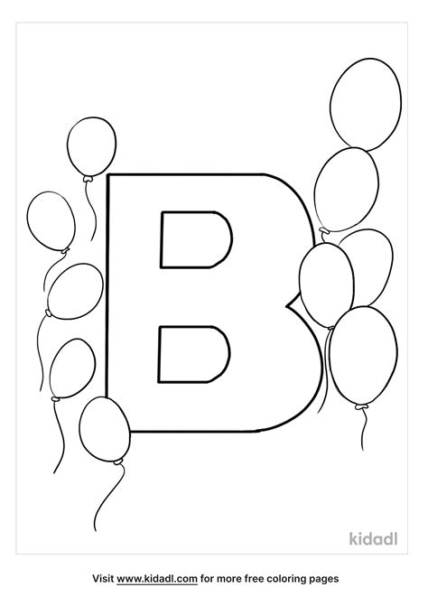 Letter B Printable Coloring Pages