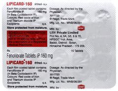 Lipicard 160 Tablet – Hyperlipidemia Treatment