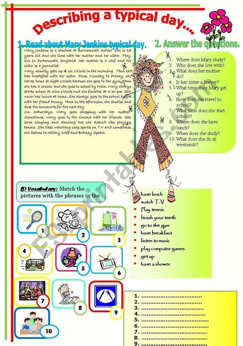 Image result for Reading Comprehension Worksheets Present Simple