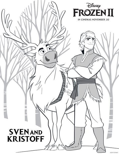 Frozen 2 free coloring pages with Elsa, Anna, Olaf, Kristoff, Bruni and ...