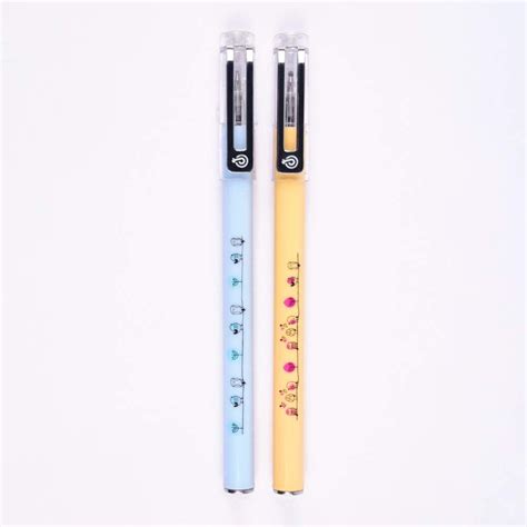 DOODLE Cozy Rosy German Ink Gel Pens Set - Pack Of 2 (1 Blue + 1 Yellow ...