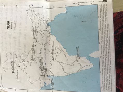 MARK THE FOLLOWING PLACES ON THE POLITICAL MAP OF INDIA: (will mark as ...