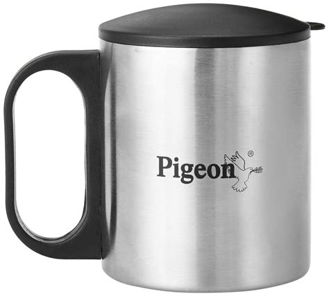 Buy Pigeon-Stainless Steel Double Coffee Mug, Set of 2, 180ml, Silver ...