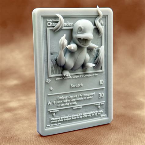 STL file Charmander, Charmeleon, Charizard 3D Pokemon Cards | Fire ...