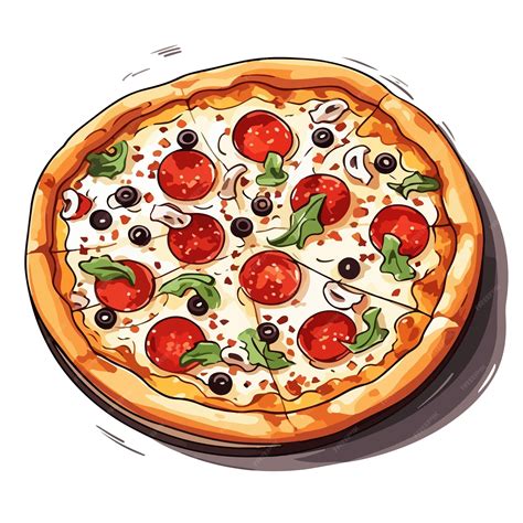 Hand drawn cartoon pizza illustration | Premium AI-generated vector