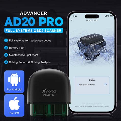 Buy XTOOL AD20 Pro Automotive OBD2 Scan tool, Bluetooth All System Code ...