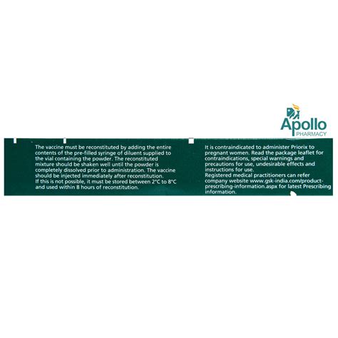 Buy Priorix Vaccine online | Uses, Side Effects, Price and substitutes ...