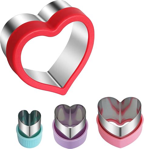 Amazon.com: ALLTOP Heart-Shaped Cookie Cutter Set - 4 Size Biscuit ...