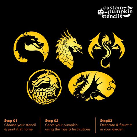 Dragon Pumpkin Carving Stencil - Custom Pumpkin Stencils 2025