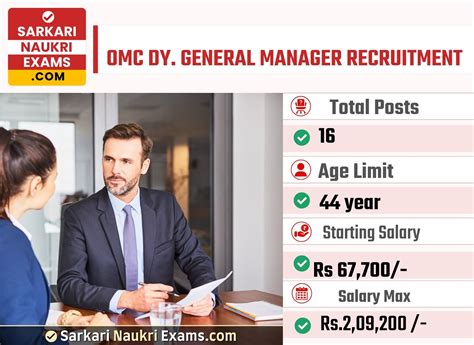 OMC Dy. General Manager Recruitment 2023 | Salary Upto 2,09,200/- | 16 ...