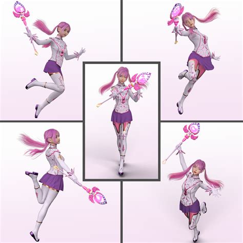 Fantasy Anime Poses IX _ Magical Girl poses for G8F 3D Figure Assets ...