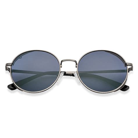 Buy Matte Gunmetal Blue Solid Full Rim Round Vincent Chase Polarized ...