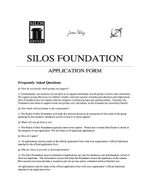 Fillable Online Download a Silos Foundation application form today ...