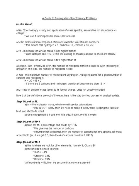 Image result for Mass Spectroscopy Practice Problems