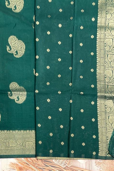 Bridal Soft Silk Saree| MBFC10 | Bottle Green – Manju Boutique